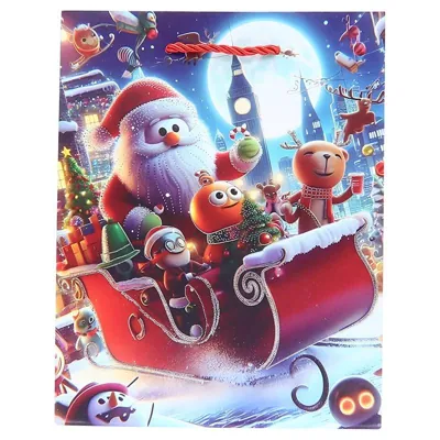 Gift Bag Premium Foil Festive Christmas Series Small 18cm X 23cm X 10cm 4 Assorted Designs