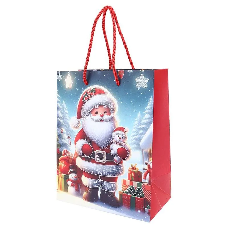 Gift Bag Premium Foil Festive Christmas Series Small 18cm X 23cm X 10cm 4 Assorted Designs – image 2