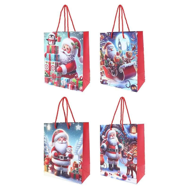 Gift Bag Premium Foil Festive Christmas Series Small 18cm X 23cm X 10cm 4 Assorted Designs – image 3