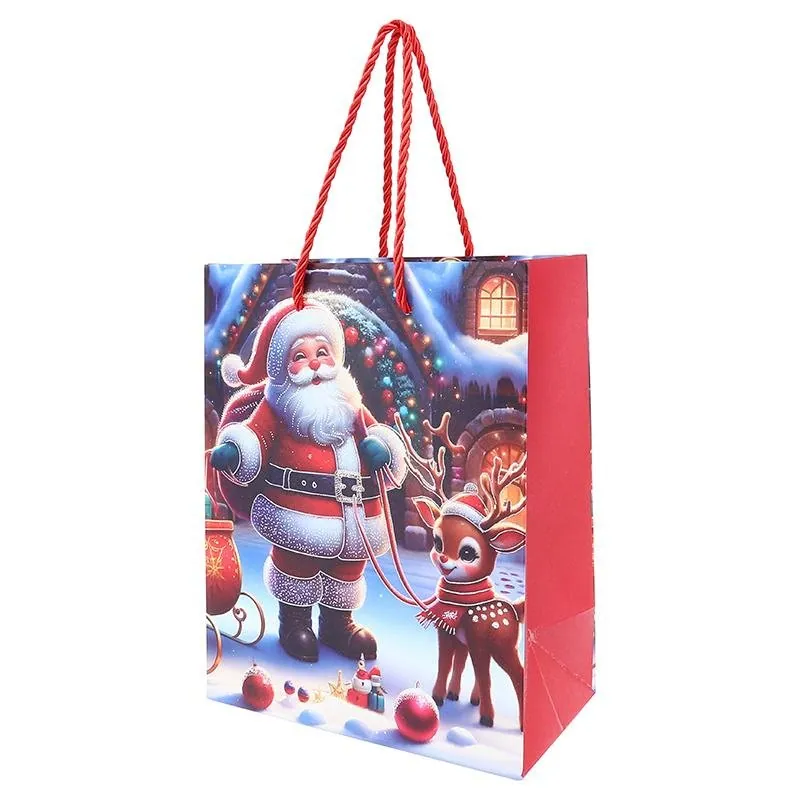 Gift Bag Premium Foil Festive Christmas Series Medium 26cm X 32cm X 10cm 4 Assorted Designs – image 2