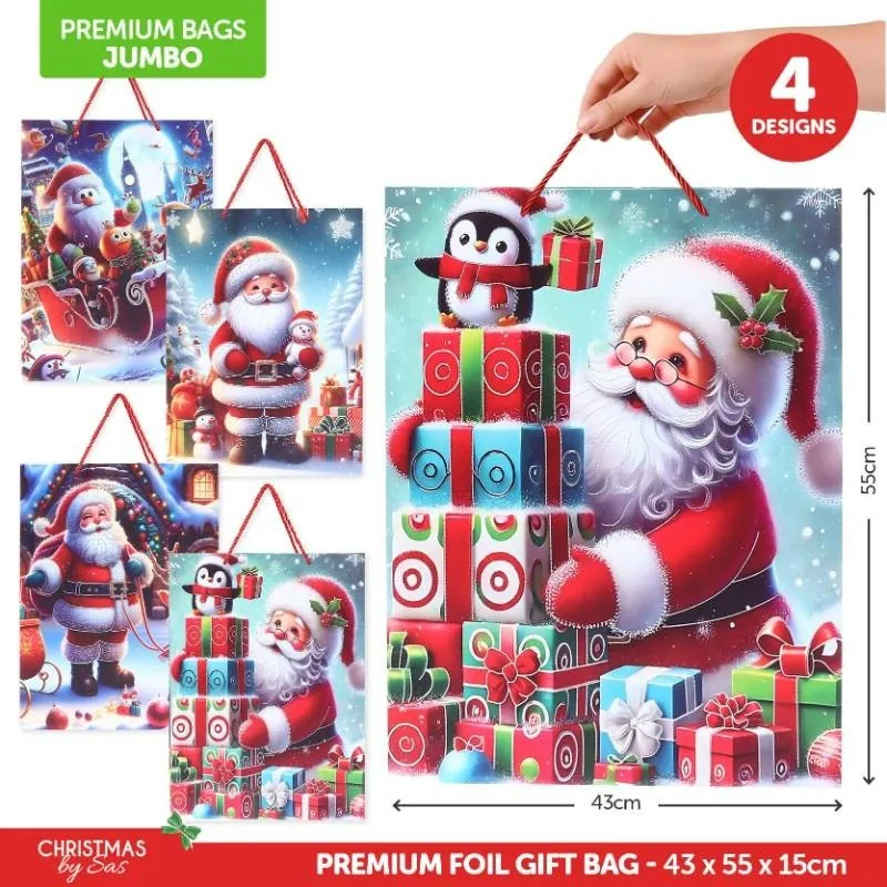 Gift Bag Premium Festive Christmas Series Jumbo 43cm X 55cm X 15cm 4 Assorted Designs – image 4
