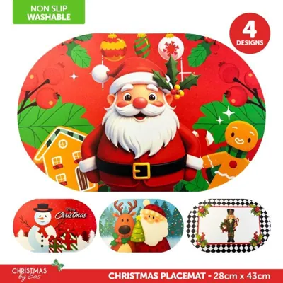 Christmas Placemat 30cm X 45cm 4 Assorted Designs