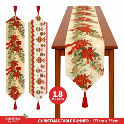 Christmas Table Runner 2 Assorted Designs 180cm X 33cm