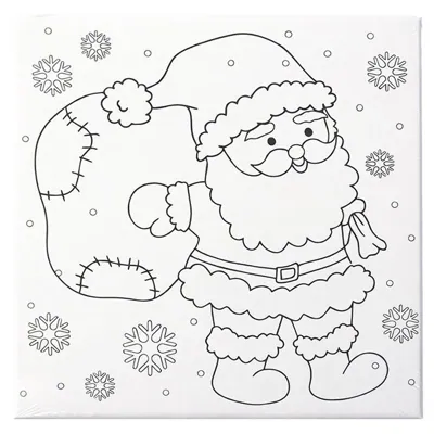 Christmas Paint Your Own Canvas Includes Frame 6 Paint Pots & Paint Brush 3 Assorted Designs 30cm X 30cm