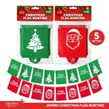 Christmas Flag Bunting Jumbo Size 29cm X 58cm 5m Length Includes: 8 Flags – image 3