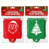 Christmas Flag Bunting Jumbo Size 29cm X 58cm 5m Length Includes: 8 Flags – image 1