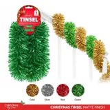 Christmas Tinsel Matte Finish 5m X 9cm - Gold, Silver, Red & Geen – image 4