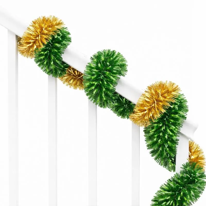 Christmas Tinsel Matte Finish 5m X 9cm - Gold, Silver, Red & Geen – image 2