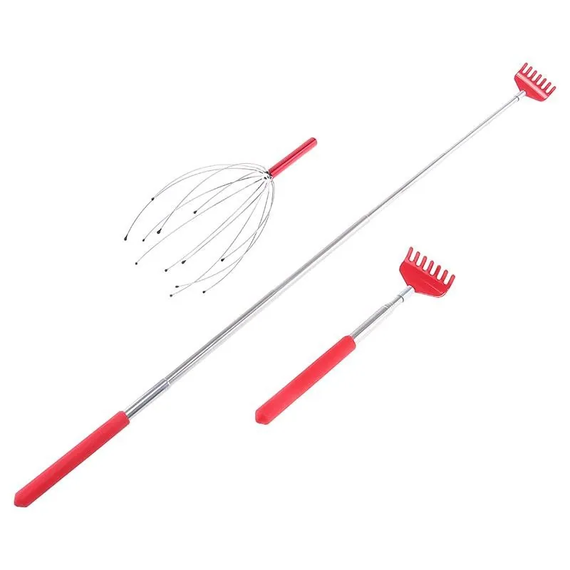 Scalp Massager 12 Claw & Telescopic Back Scratcher Extends To 66cm Value Pack 4 Assorted Colours – image 3