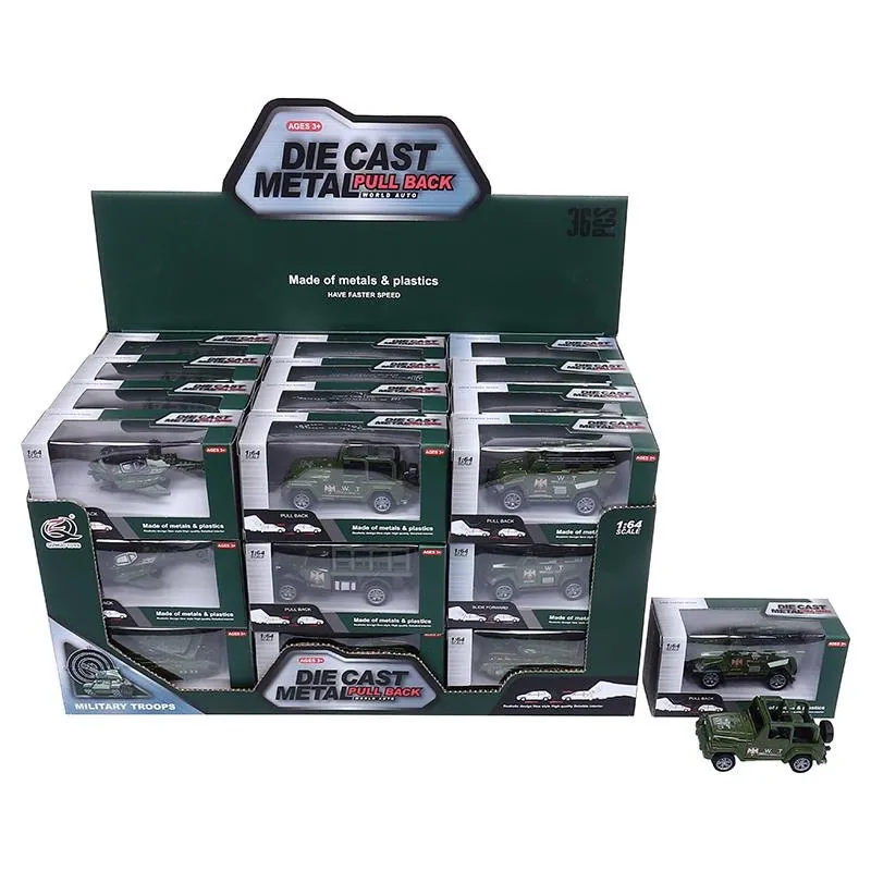 Die Cast Pull Back Military Troops Vehicles- 6 Assorted Designs – image 4
