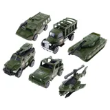 Die Cast Pull Back Military Troops Vehicles- 6 Assorted Designs – image 1