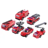 Die Cast Pull Back Fire Control Vehicles- 6 Assorted Designs – image 1