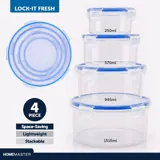 Container Lock It Fresh Round 4pk 250mL, 570mL, 945mL, 1515ml – image 2
