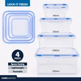Container Lock It Fresh Square 4pk 460mL, 920mL, 1380mL, 2300ml – image 2