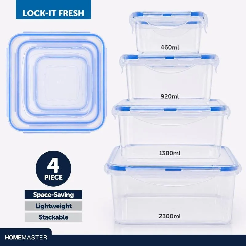 Container Lock It Fresh Square 4pk 460mL, 920mL, 1380mL, 2300ml – image 2
