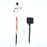 Stake Light Solar Christmas Snowman with Candy Stripe Stake 7LED 14cm X 8.5cm X 50cm Warm White 8 Functions – image 1