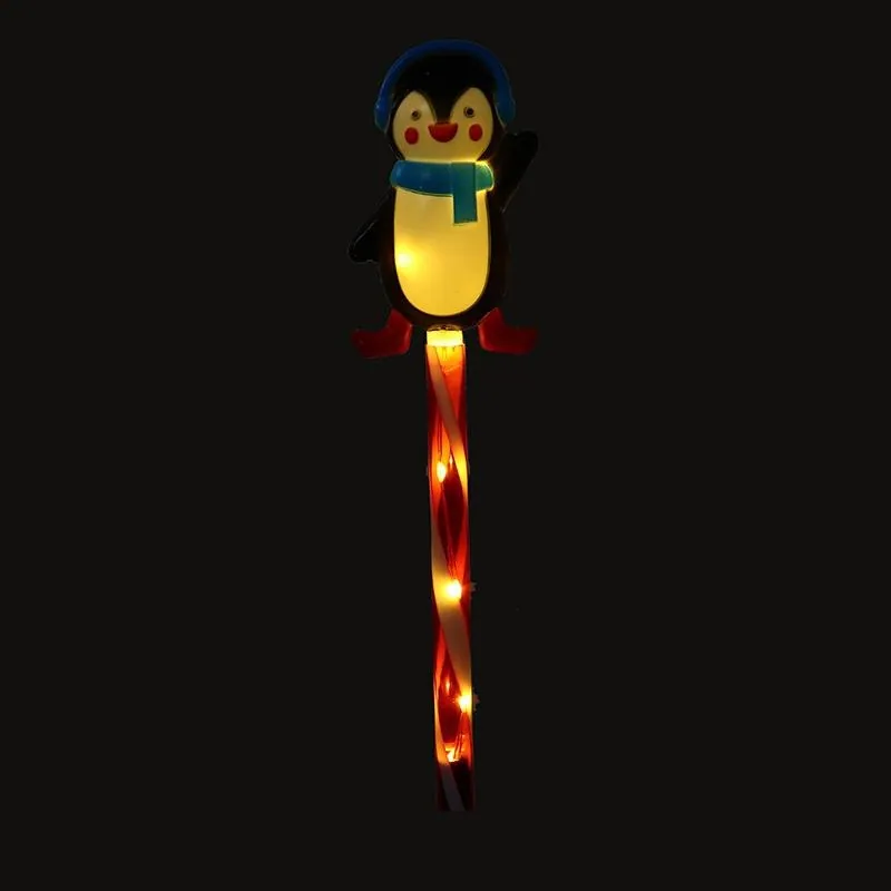 Stake Light Solar Christmas Penguin with Candy Stripe Stake 7LED 12cm X 7.5cm X 47cm Warm White 8 Functions – image 2