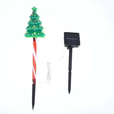 Stake Light Solar Christmas Tree with Candy Stripe Stake 7LED 14cm X 9.4cm X 50.5cm Warm White 8 Functions