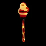 Stake Light Solar Christmas Santa with Candy Stripe Stake 7LED 11cm X 8cm X 48cm Warm White 8 Functions – image 2
