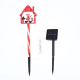 Stake Light Solar Christmas House with Candy Stripe Stake 9LED 11cm X 12cm X 48.5cm Warm White 8 Functions – image 1
