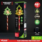 Stake Light Solar Christmas Tree with Candy Stripe Stake 9LED 11cm X 12.5cm X 48.5cm Warm White 8 Functions – image 4