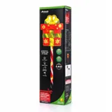 Stake Light Solar Christmas Present with Candy Stripe Stake 9LED 10.2cm X 12.5cm X 49cm Warm White 8 Functions – image 3