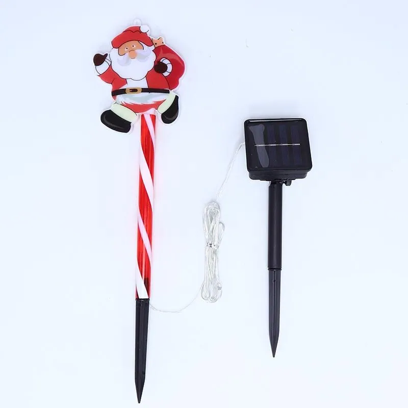 Stake Light Solar Christmas Santa with Candy Stripe Stake 9LED 10.5cm X 13cm X 47cm Warm White 8 Functions – image 3