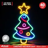 Christmas Neon Light Christmas Tree Acrylic-Style Clear Back Panel with Hang Hole 40cm X 22cm USB 5V 1A – image 4
