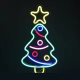 Christmas Neon Light Christmas Tree Acrylic-Style Clear Back Panel with Hang Hole 40cm X 22cm USB 5V 1A – image 2