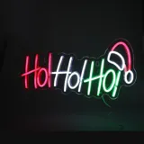 Christmas Neon Light HoHoHo Acrylic-Style Clear Back Panel with Hang Hole 40cm X 21cm USB 5V 1A – image 2