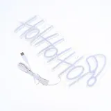 Christmas Neon Light HoHoHo Acrylic-Style Clear Back Panel with Hang Hole 40cm X 21cm USB 5V 1A – image 1