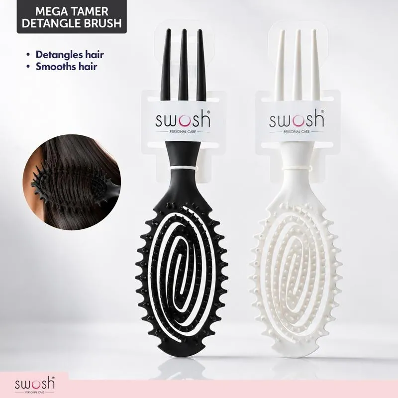 Brush Mega Tamer Detangling Oval Black & White Assorted – image 2