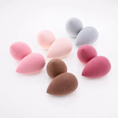 Makeup Blending Mini Sponges 10pk - Includes: 5pc X Tear Drop & 5pc X Angled Cut Teardrop - Assorted Neutral Colours