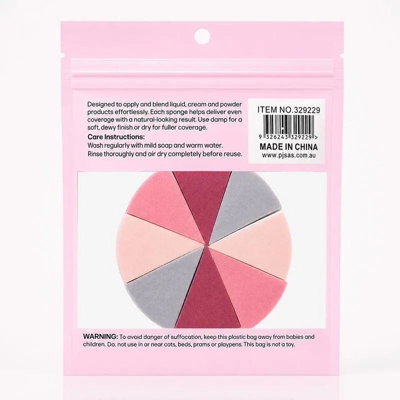 Makeup Blending Wedge Sponges (Round Wedge) Includes: 8 Wedges - Assorted Neutral Colours – image 3