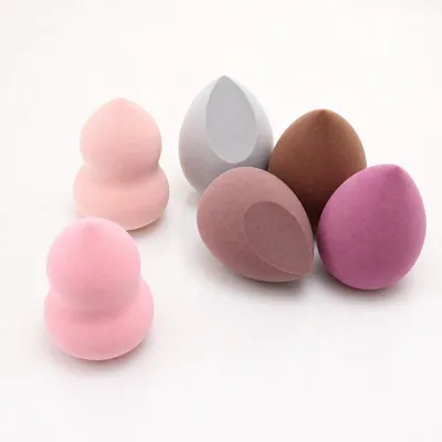Makeup Blending Sponges 6pk - Includes 3 Shapes: Classic Teardrop, Angled-Cut Teardrop & Hourglass - Assorted Neutral Colours