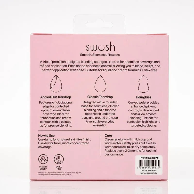 Makeup Blending Sponges 6pk - Includes 3 Shapes: Classic Teardrop, Angled-Cut Teardrop & Hourglass - Assorted Neutral Colours – image 3