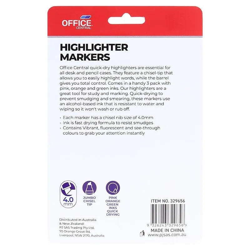 Highlighter Jumbo Pink, Orange & Green 3pk – image 3