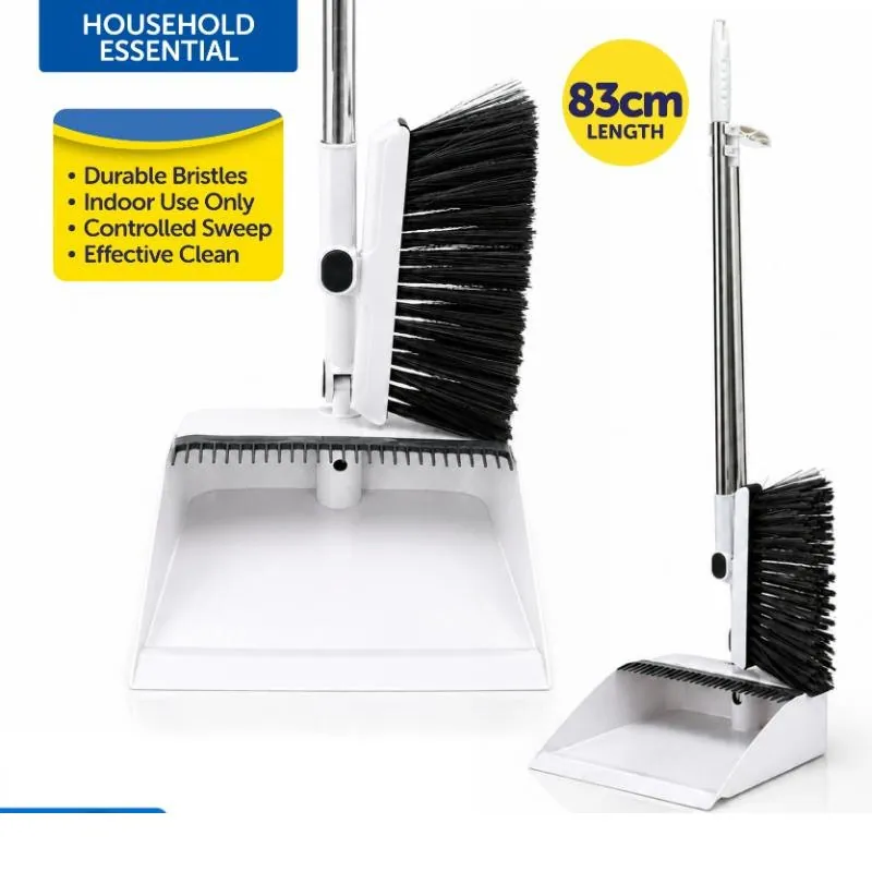 Broom Lobby & Dustpan Set with Intergrated Broom Comb 830mm Handle (Soft~Medium Bristle) – image 3