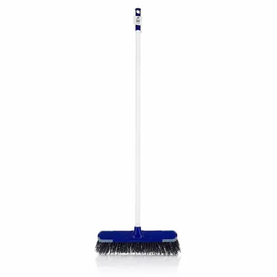 Broom Outdoor Multi-Purpose Hard Bristle with Wide Head 1.22m Handle - 400mm Head