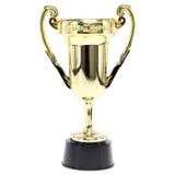 Gold Plastic Trophy Classic Cup Style Display Award with Black Base 13.5cm X 22.5cm X 8.4cm – image 1