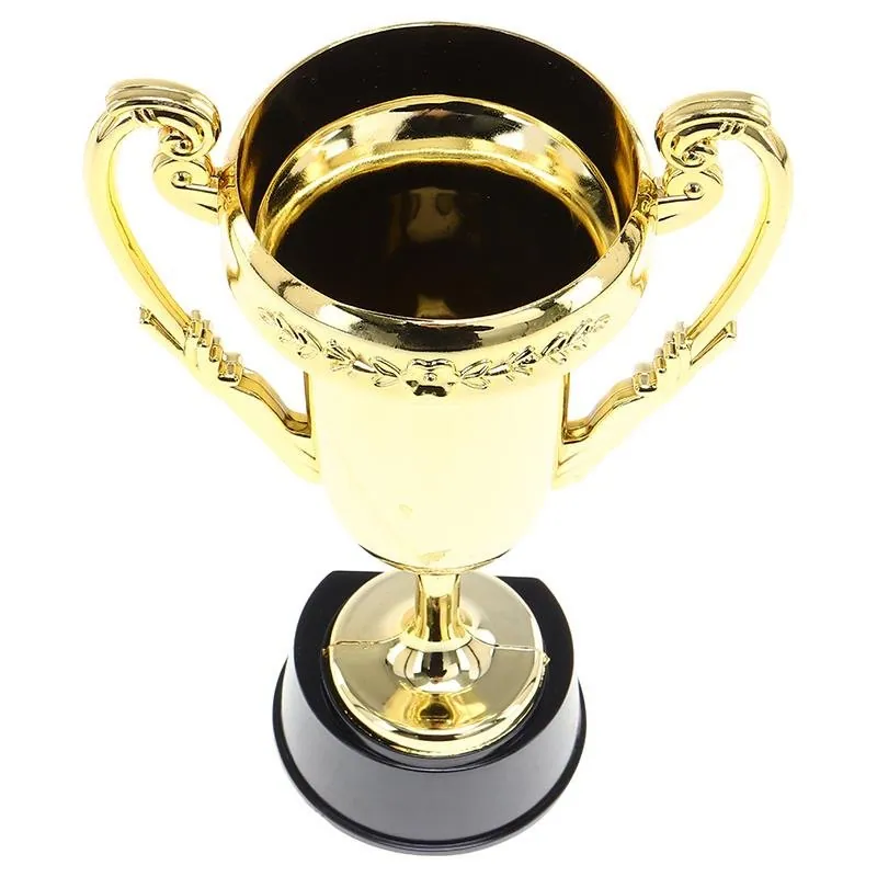 Gold Plastic Trophy Classic Cup Style Display Award with Black Base 13.5cm X 22.5cm X 8.4cm – image 2
