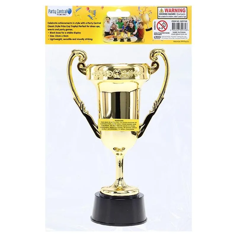 Gold Plastic Trophy Classic Cup Style Display Award with Black Base 13.5cm X 22.5cm X 8.4cm – image 3