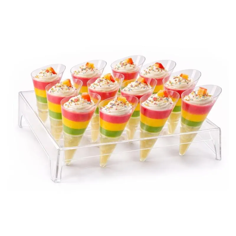 Dessert Cups Clear Plastic Cone with Stand 9.8cm X 5.8cm - 45ml - 12pk – image 2