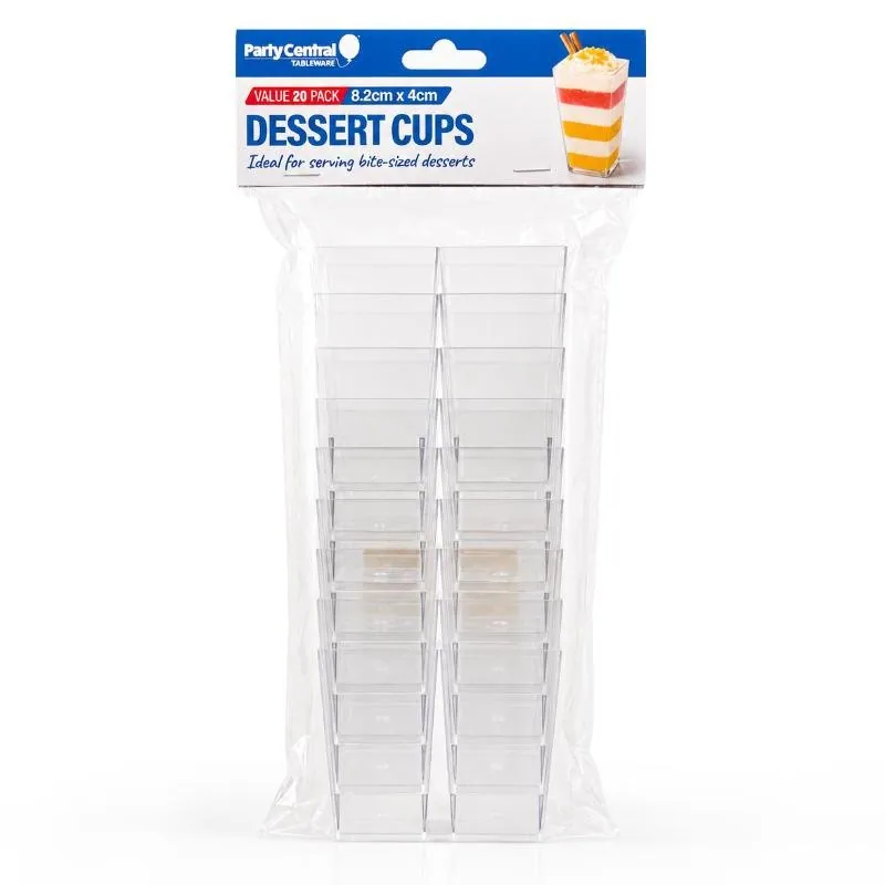 Dessert Cups Clear Plastic Rectangular 8.2cm X 4cm - 80ml - 20pk – image 4