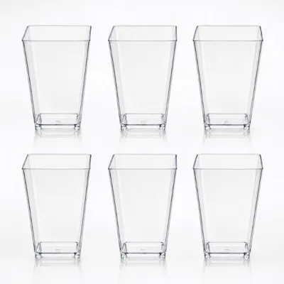 Dessert Cups Clear Plastic Rectangular 8.2cm X 4cm - 80ml - 20pk