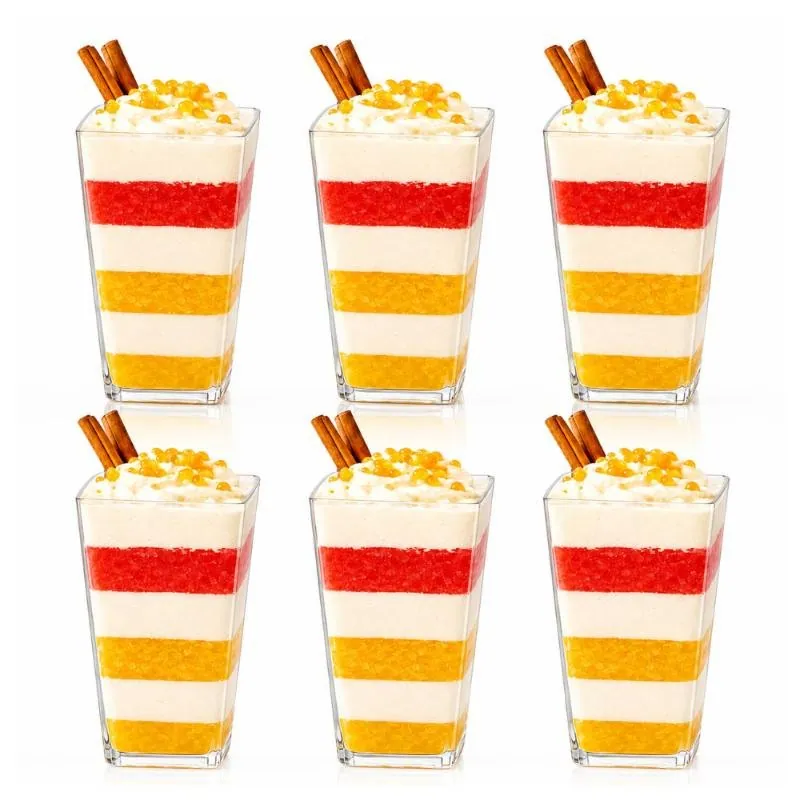 Dessert Cups Clear Plastic Rectangular 8.2cm X 4cm - 80ml - 20pk – image 2