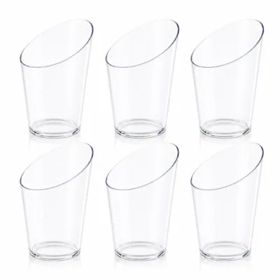 Dessert Cups Clear Plastic Round Slanted 8.2cm X 4.3cm - 63ml - 20pk