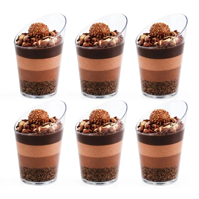 Dessert Cups Clear Plastic Round Slanted 8.2cm X 4.3cm - 63ml - 20pk – image 2