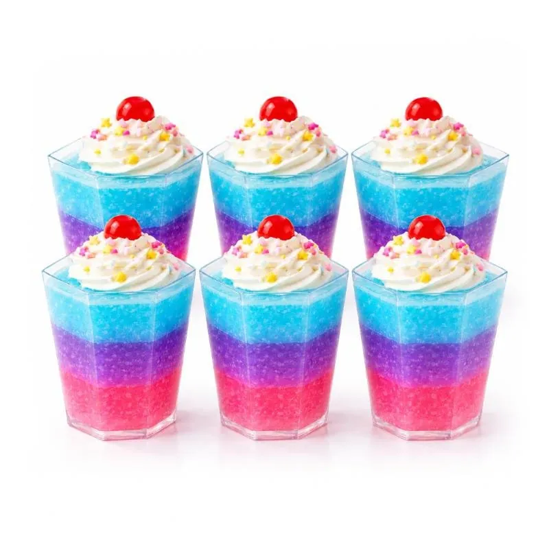 Dessert Cups Clear Plastic Tall Hexagonal 7.2cm X 6.2cm - 120ml - 20pk – image 2