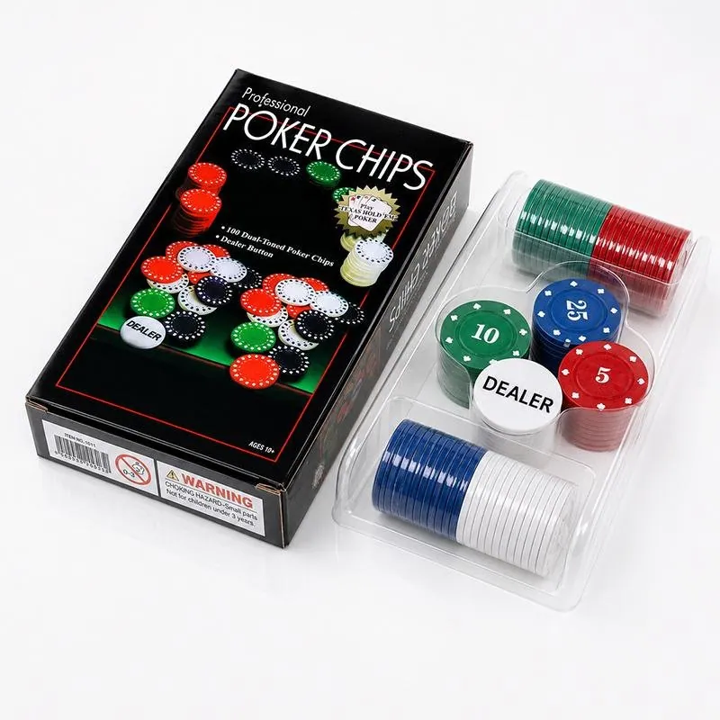 Poker Chips Set 100pc with Dealer Button – image 4
